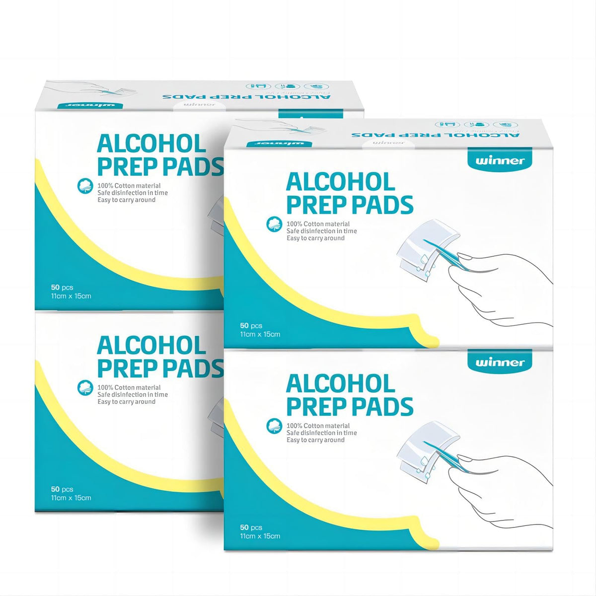 Winner alcohol wipes 4x6 large sheet for quick cleaning and first aid prep