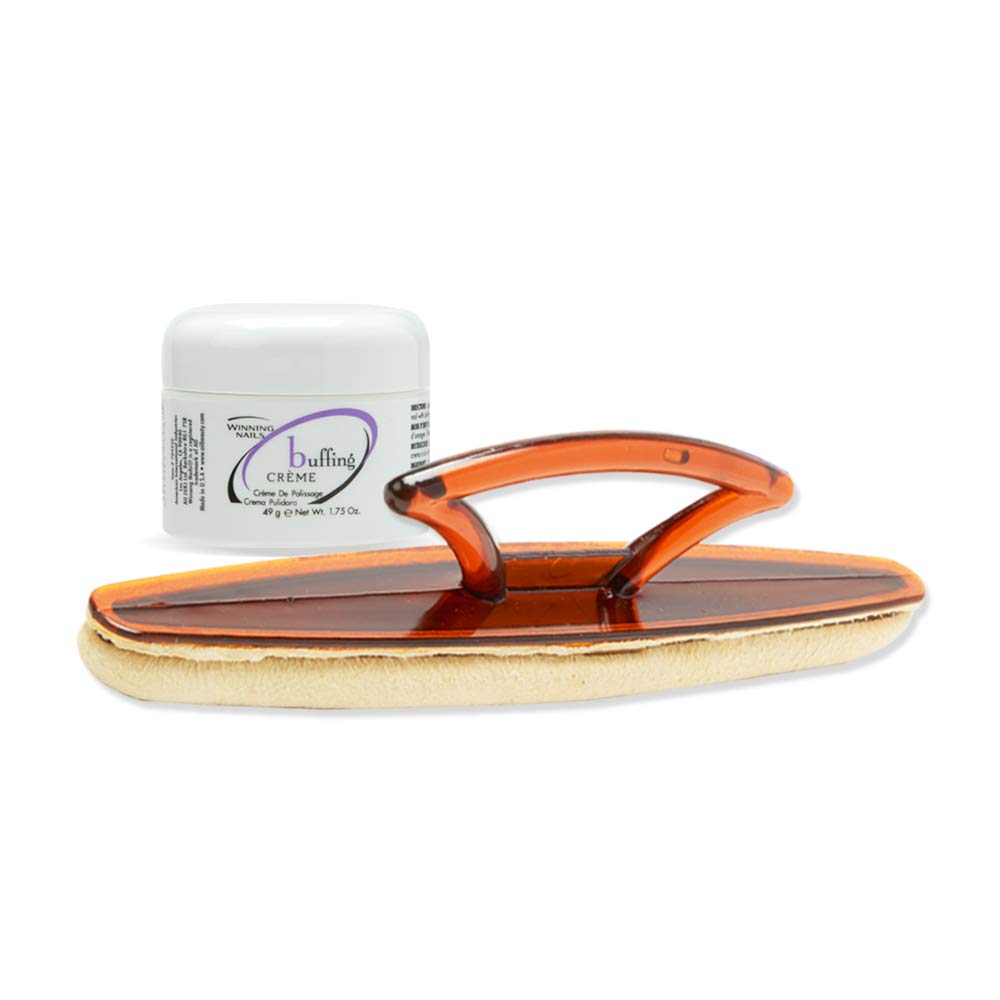 Winning Nails Chamois Buffer prepping nails for a smooth finish and ridge reduction