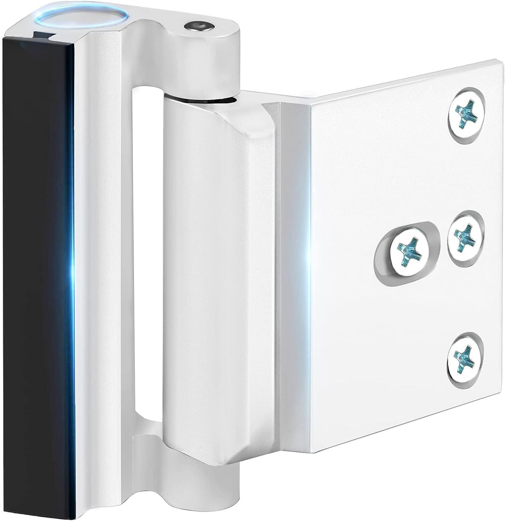 WINONLY door reinforcement lock installation on a front door showing secure setup