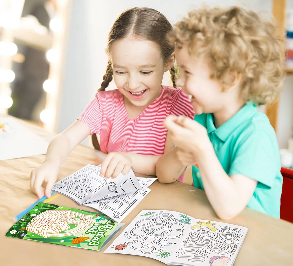 Winrain Easter Maze Book Set inside pages offering varied mazes for creative play.