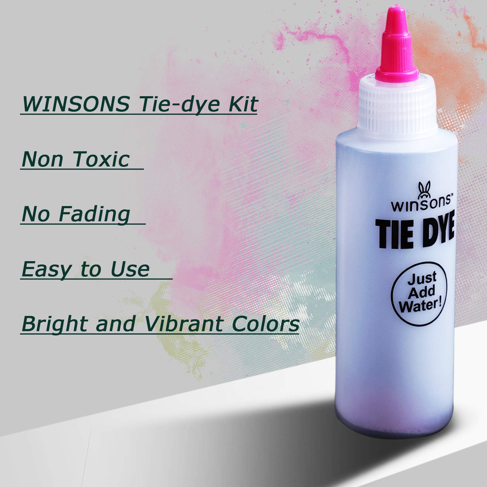WINSONS Tie Dye Kit protective gloves included for mess-free fun.