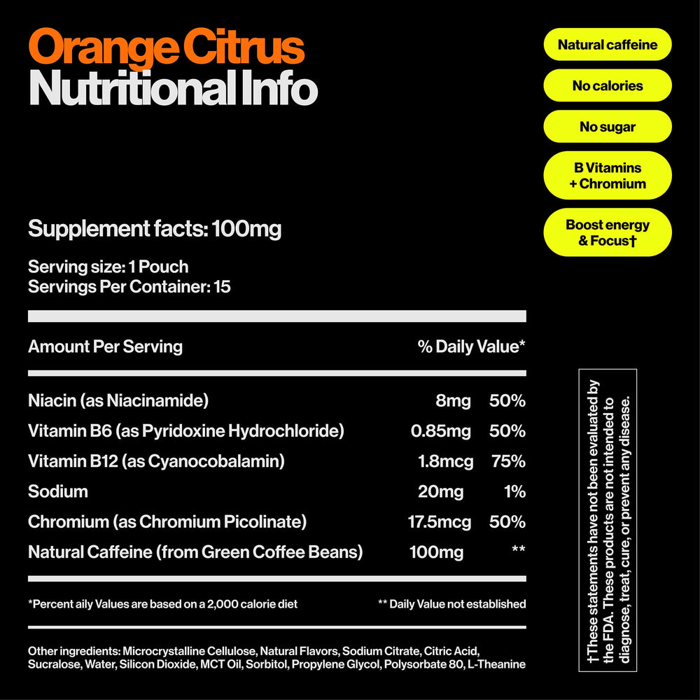 Close-up of Wip Energy Pouches label highlighting sugar-free formula