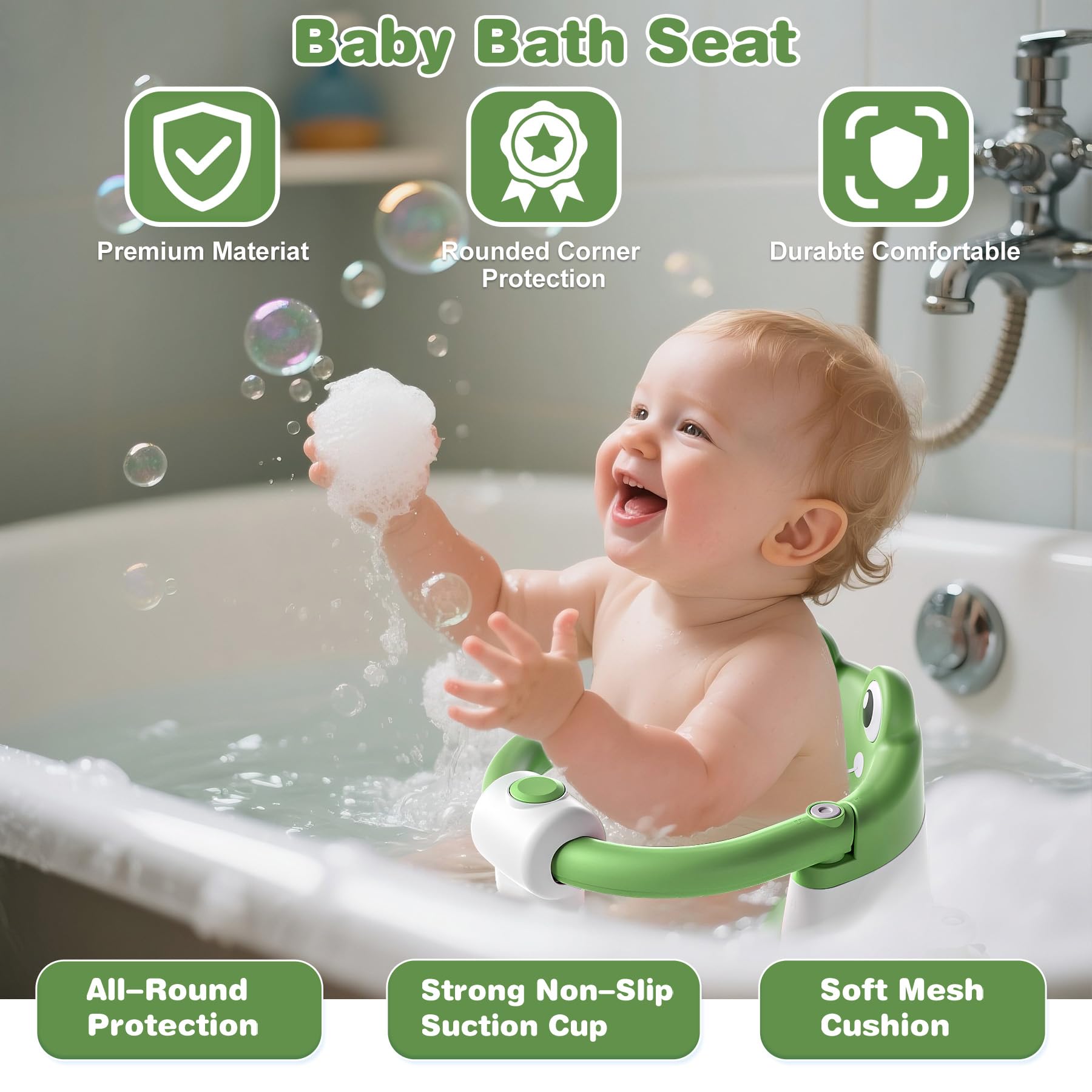 wiqins frog-design bath seat adds fun to bath time