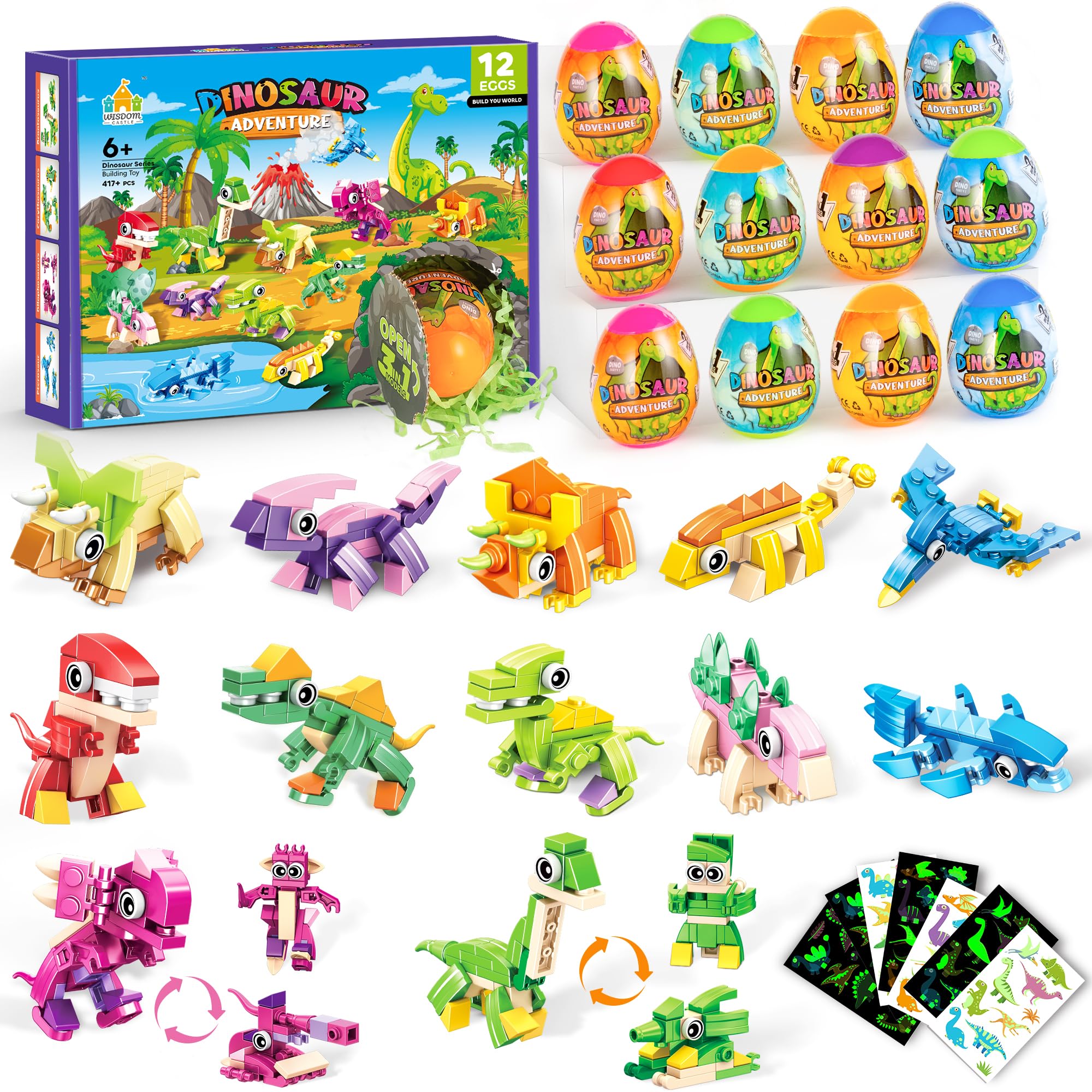 Wisdom Castle Easter packaging for dinosaur eggs, perfect for gifting and celebrations.