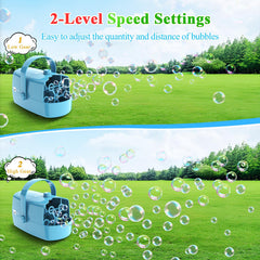 Wisdomlit Bubble Machine features a 330 ml tank for longer bubble sessions