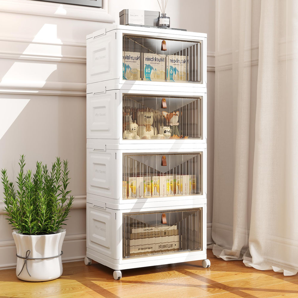 Wise Oannes 4-tier storage bins in a dorm room setup for portable organization