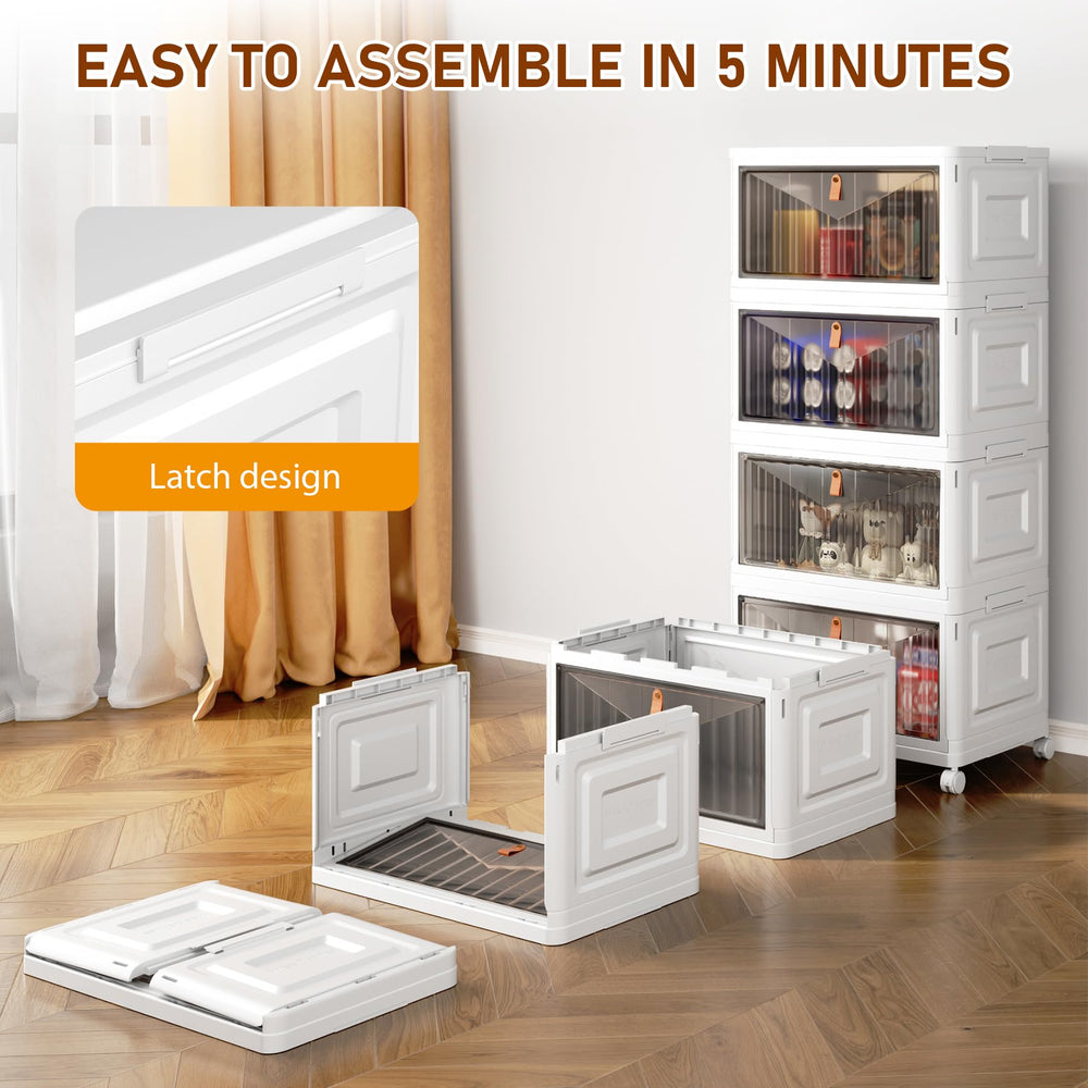 Wise Oannes 4-tier storage bins folded for compact storage in a car