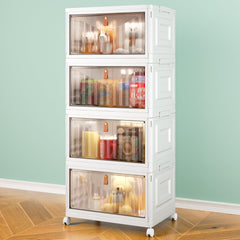 Wise Oannes 4-tier storage bins with lids assembled for closet organization and visibility
