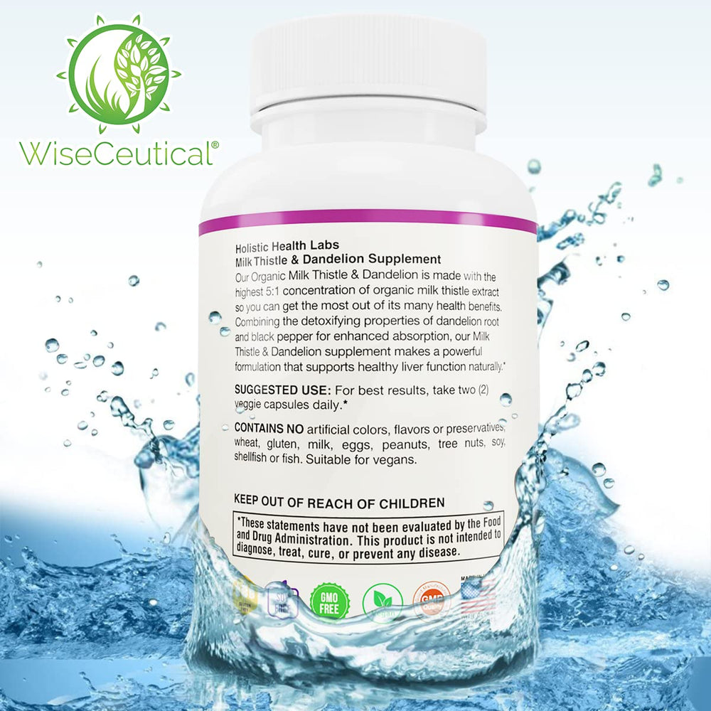 Wiseceutical USDA Organic label close-up signals purity and safety.