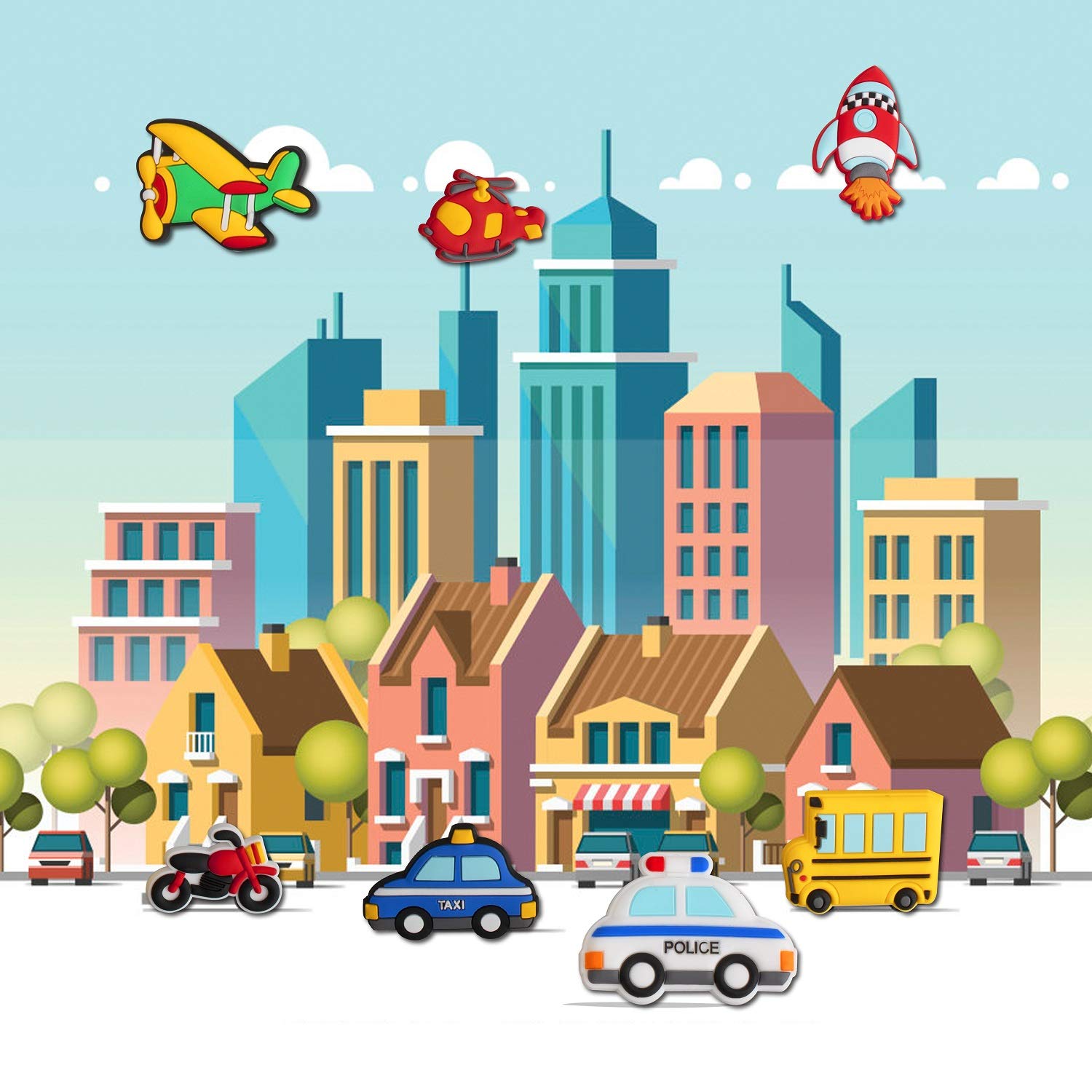 WISESTAR 26pcs educational magnets encourage hands-on exploration of transportation
