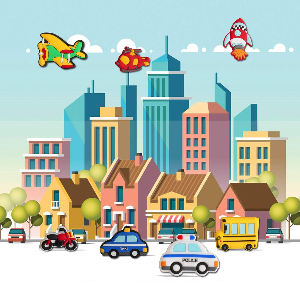 WISESTAR 26pcs educational magnets encourage hands-on exploration of transportation