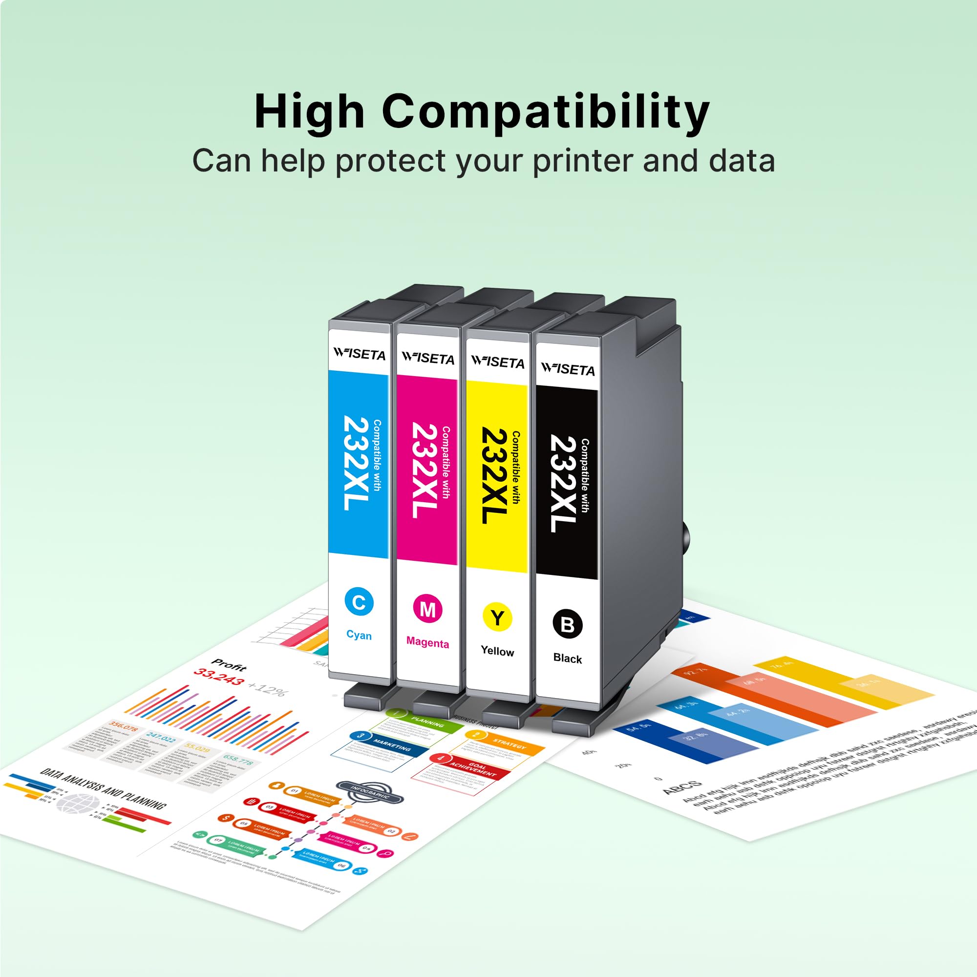 Wiseta 232XL yellow cartridge for bright highlights.