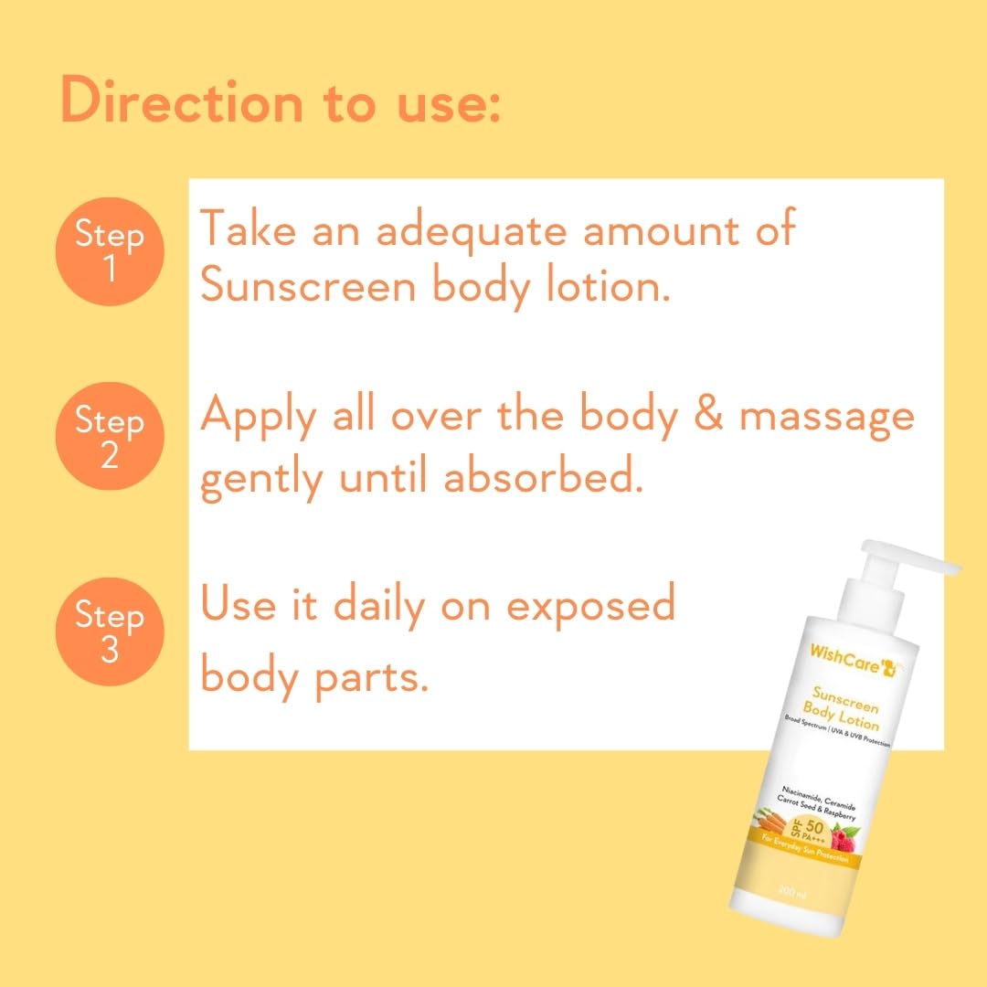 WishCare body lotion on skin shows quick absorption and non-greasy feel