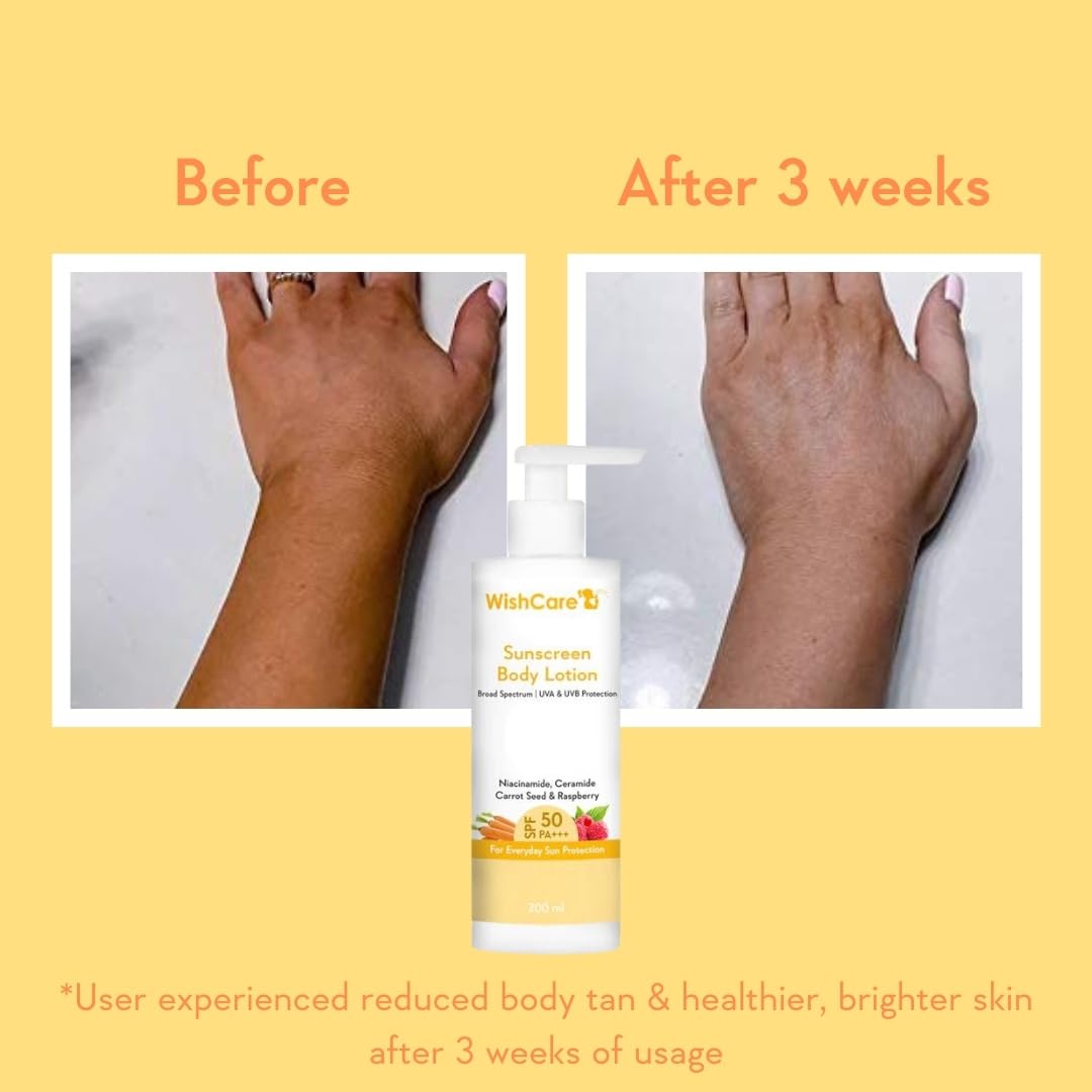 WishCare Sunscreen Body Lotion pump dispenser enables easy, even application