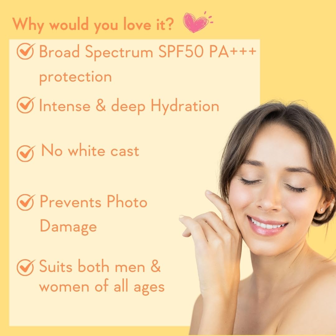 WishCare SPF50 label image highlights broad spectrum UVA/UVB protection