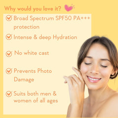 WishCare SPF50 label image highlights broad spectrum UVA/UVB protection