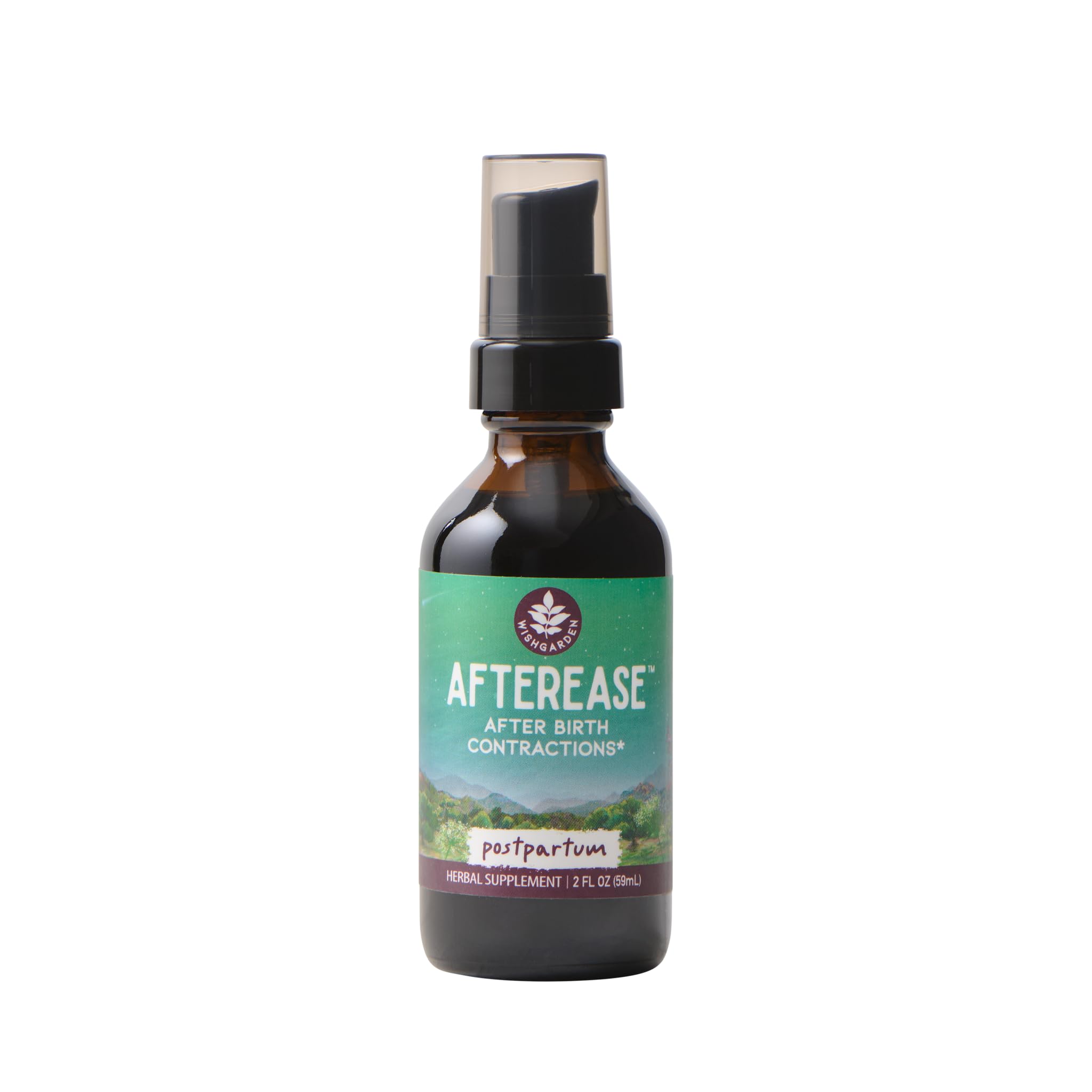 WishGarden AfterEase Drops bottle closeup for gentle postpartum support