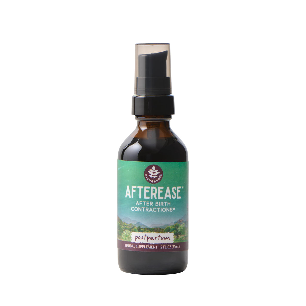 WishGarden AfterEase Drops bottle closeup for gentle postpartum support