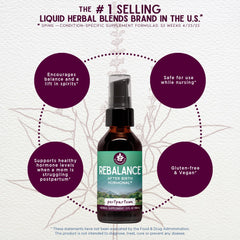 WishGarden ReBalance motherwort leaf closeup emphasizes herbal support for new moms.