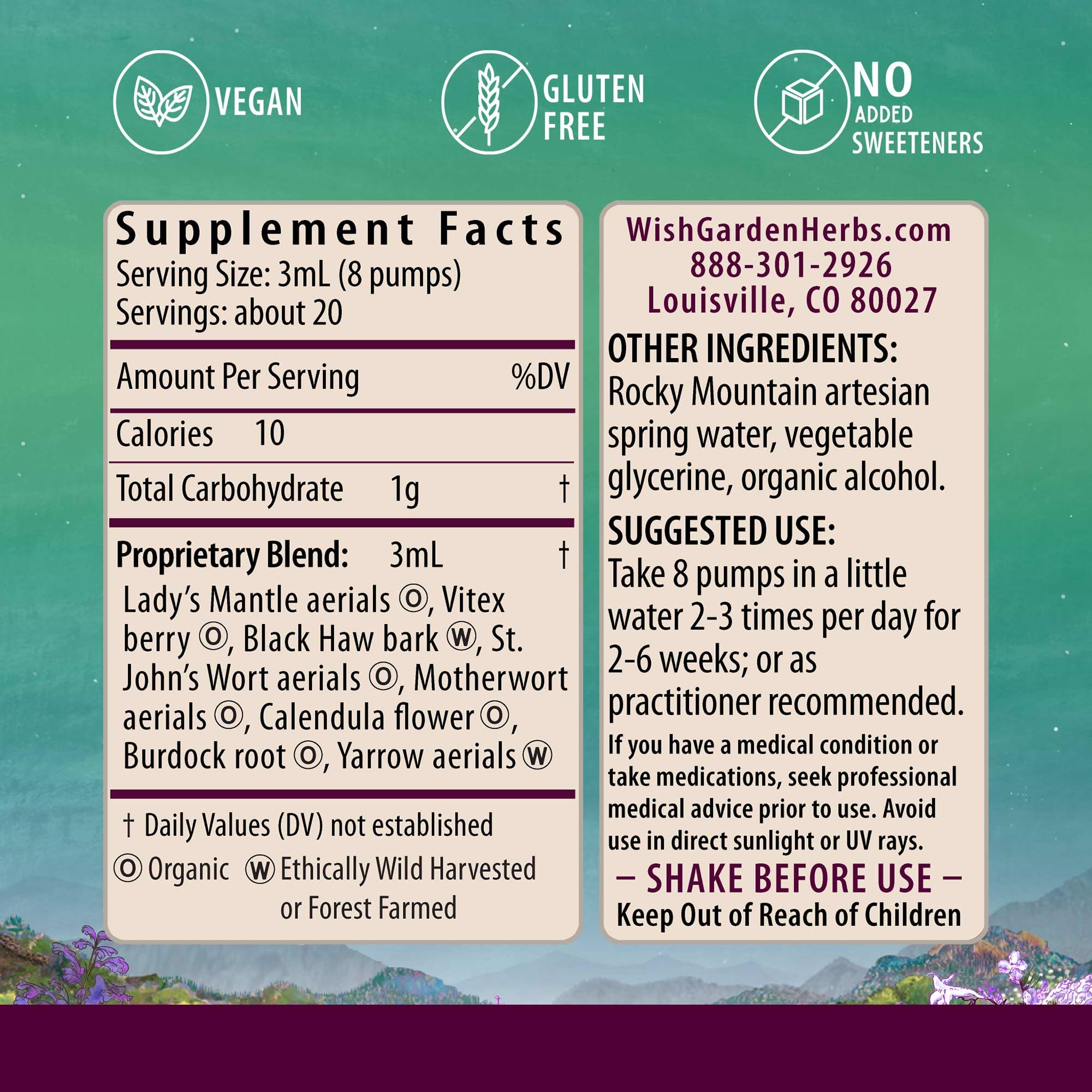 WishGarden ReBalance vitex berry closeup for natural hormone balance.