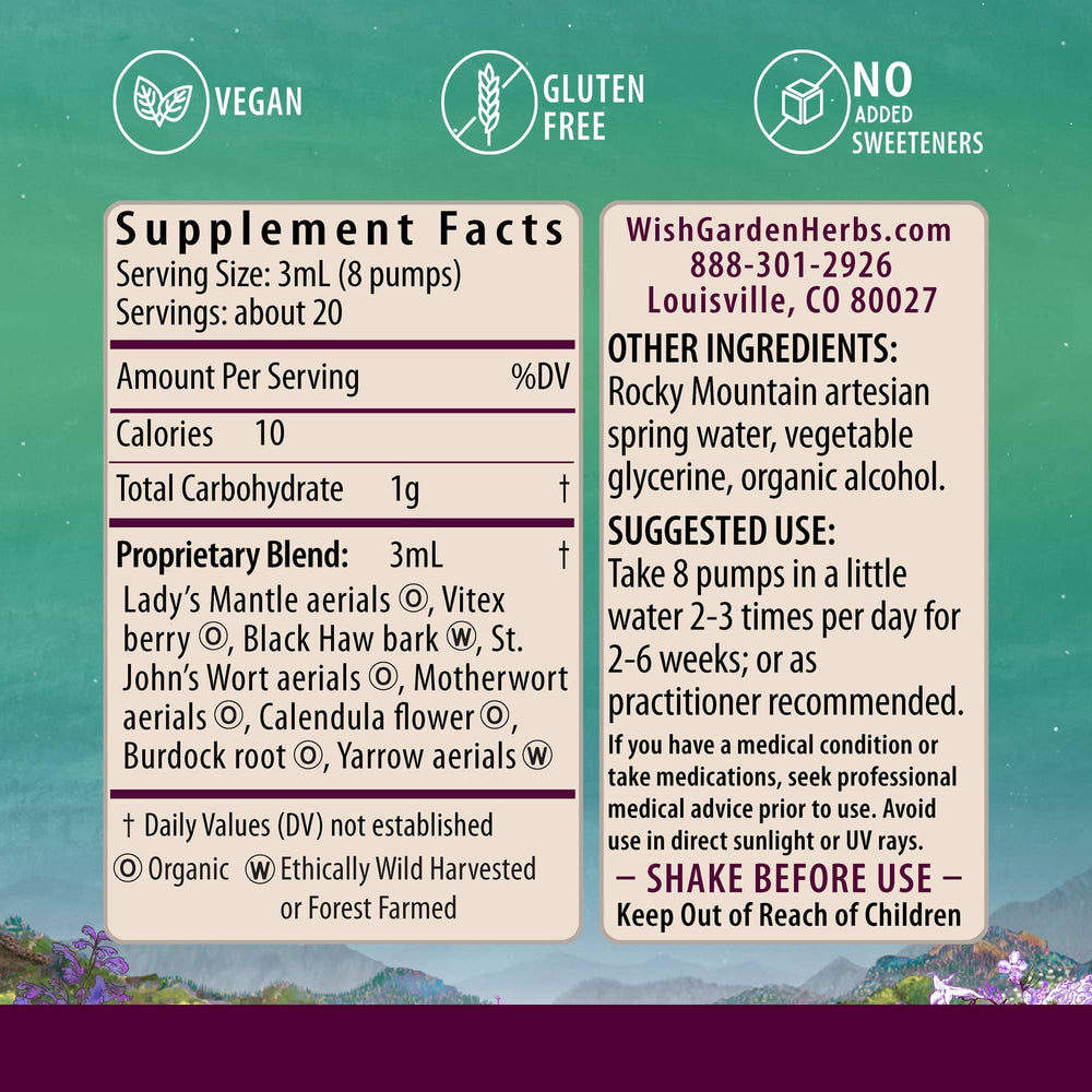 WishGarden ReBalance vitex berry closeup for natural hormone balance.