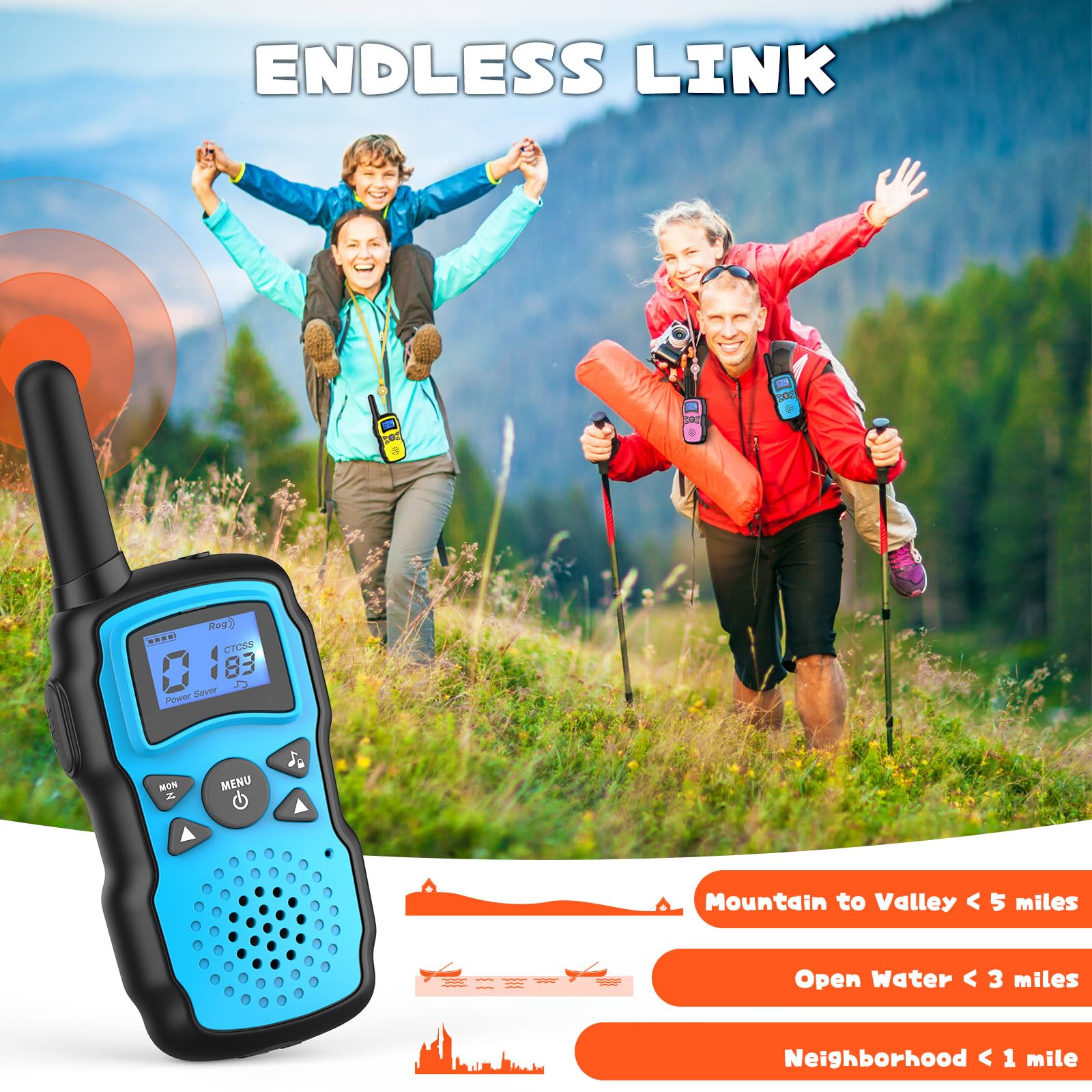 Wishouse Walkie Talkie kids 4-pack durable design for rough play outdoors