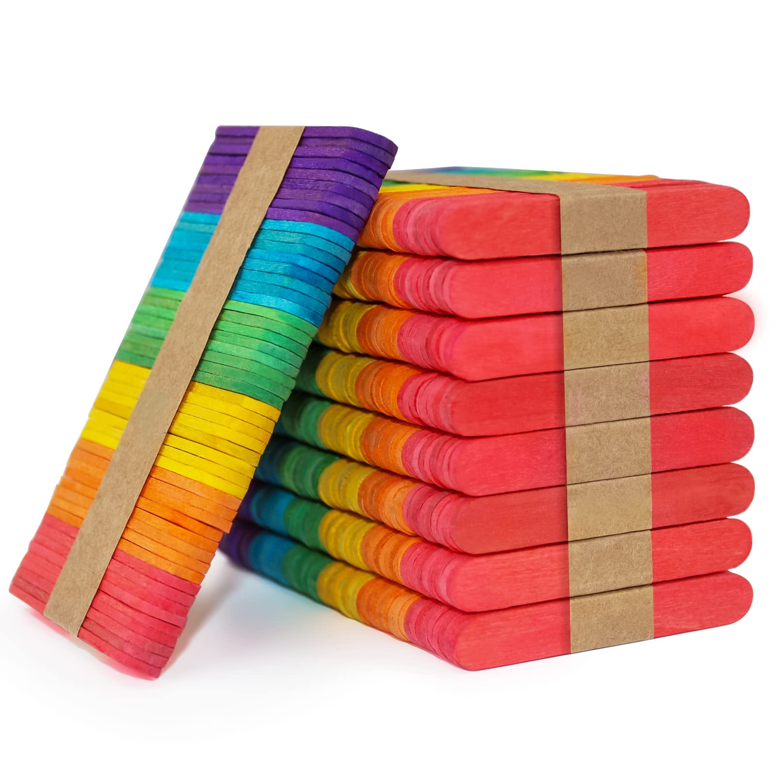 WISYOK rainbow craft sticks in vibrant colors for kid friendly DIY projects