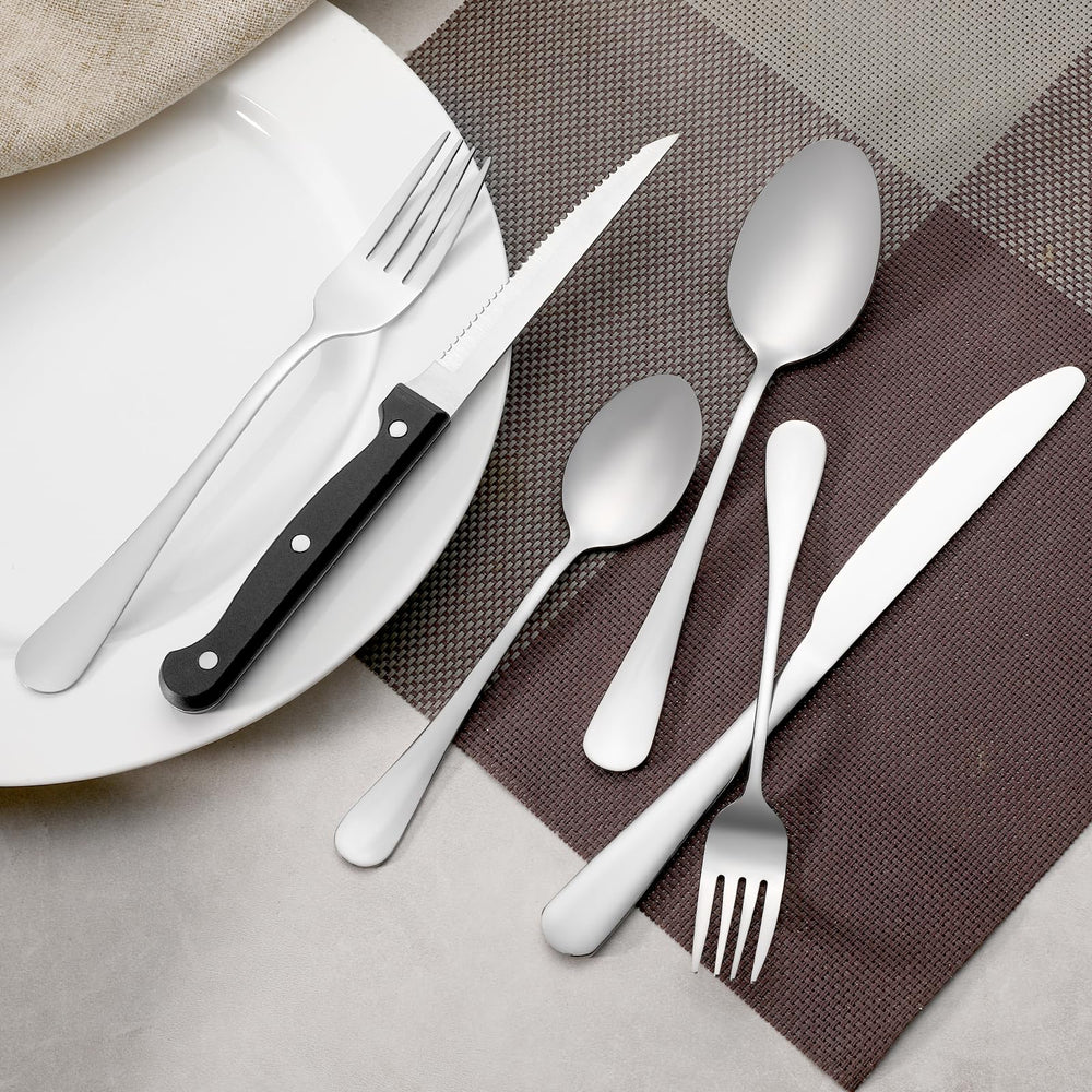 Wiskema ergonomic handle design provides comfort during meals.