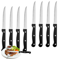 Wiskema steak knives set of 8 blades ready for precise, clean cuts at home.