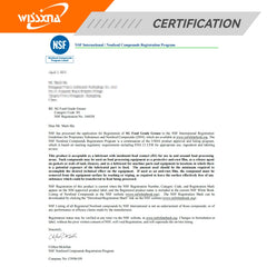 Wissxna silicone grease close-up label confirms food-grade dielectric properties for safe equipment.