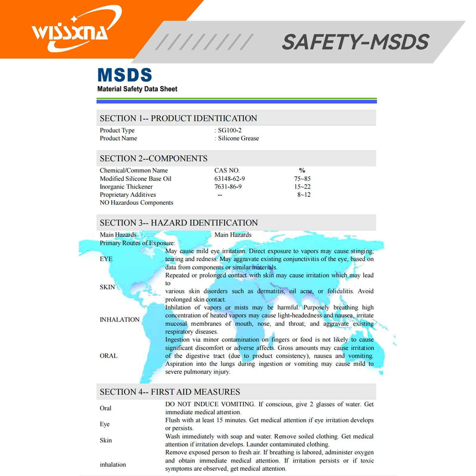 Wissxna EPDM/NBR-compatible grease safe for rubber seals contacting metal or food.