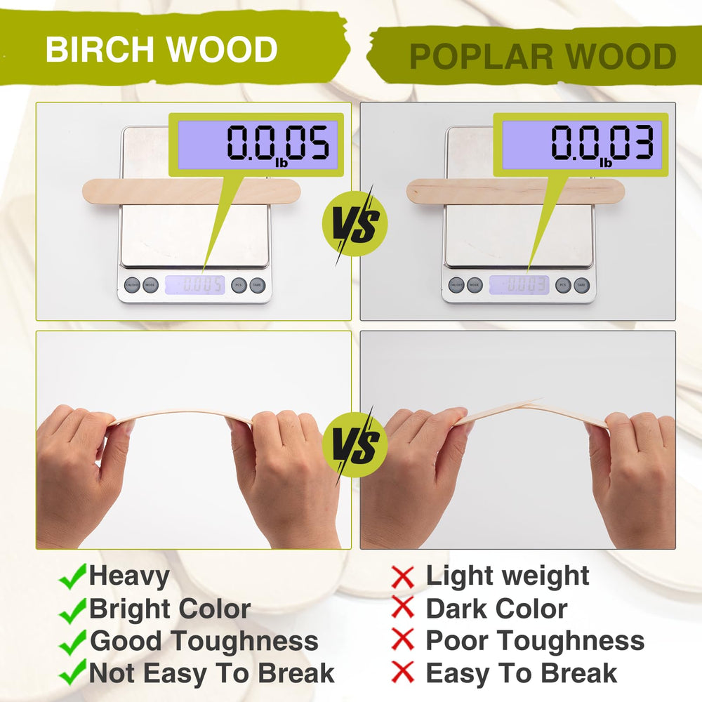 WISYOK birch craft sticks paintable and burr free for colorful DIY builds