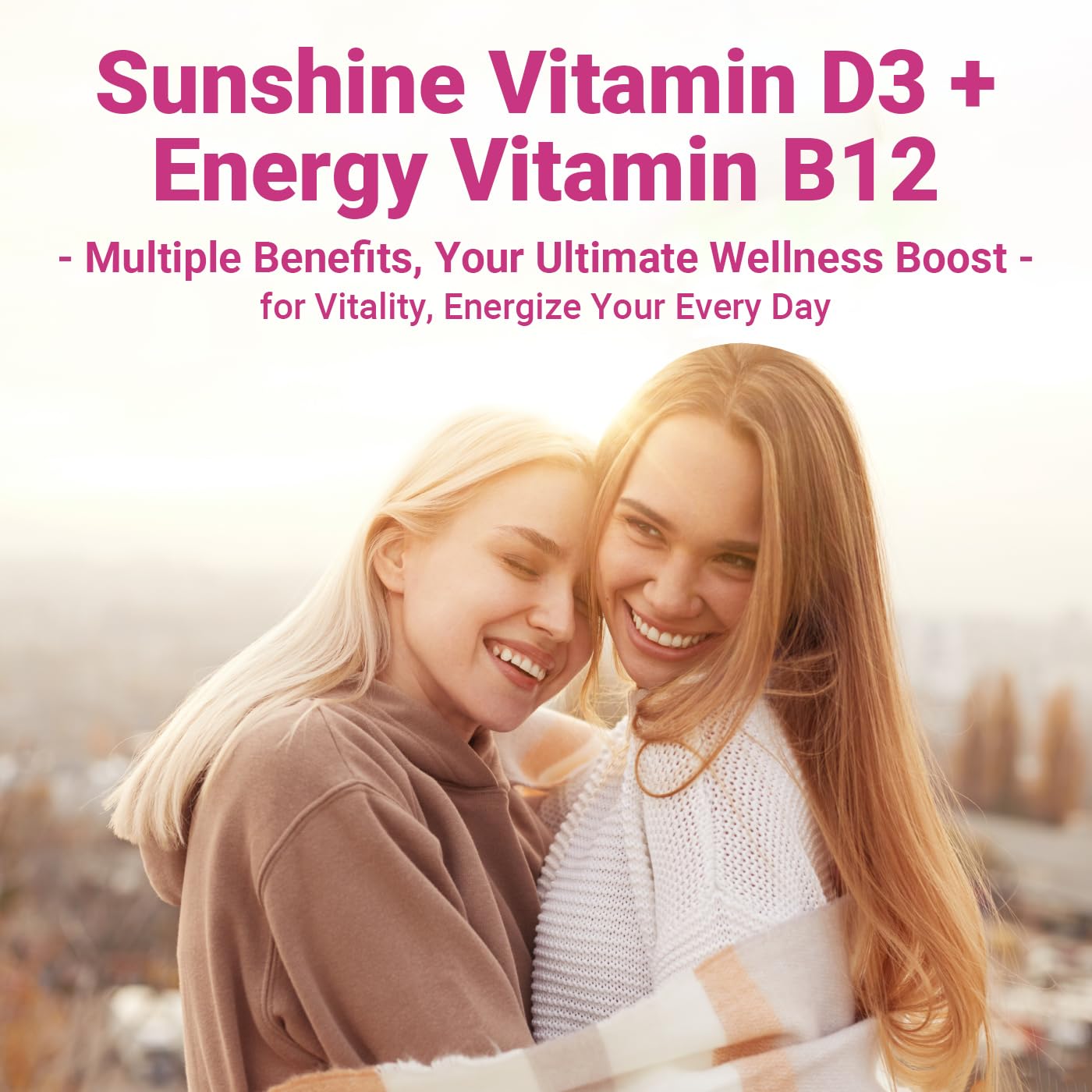 Wiszeen D3 B12 gummies with supplement facts, bone and nerve support