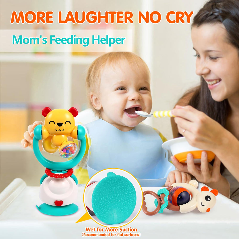 WITALENT silicone teether rattle soothing gums during play.