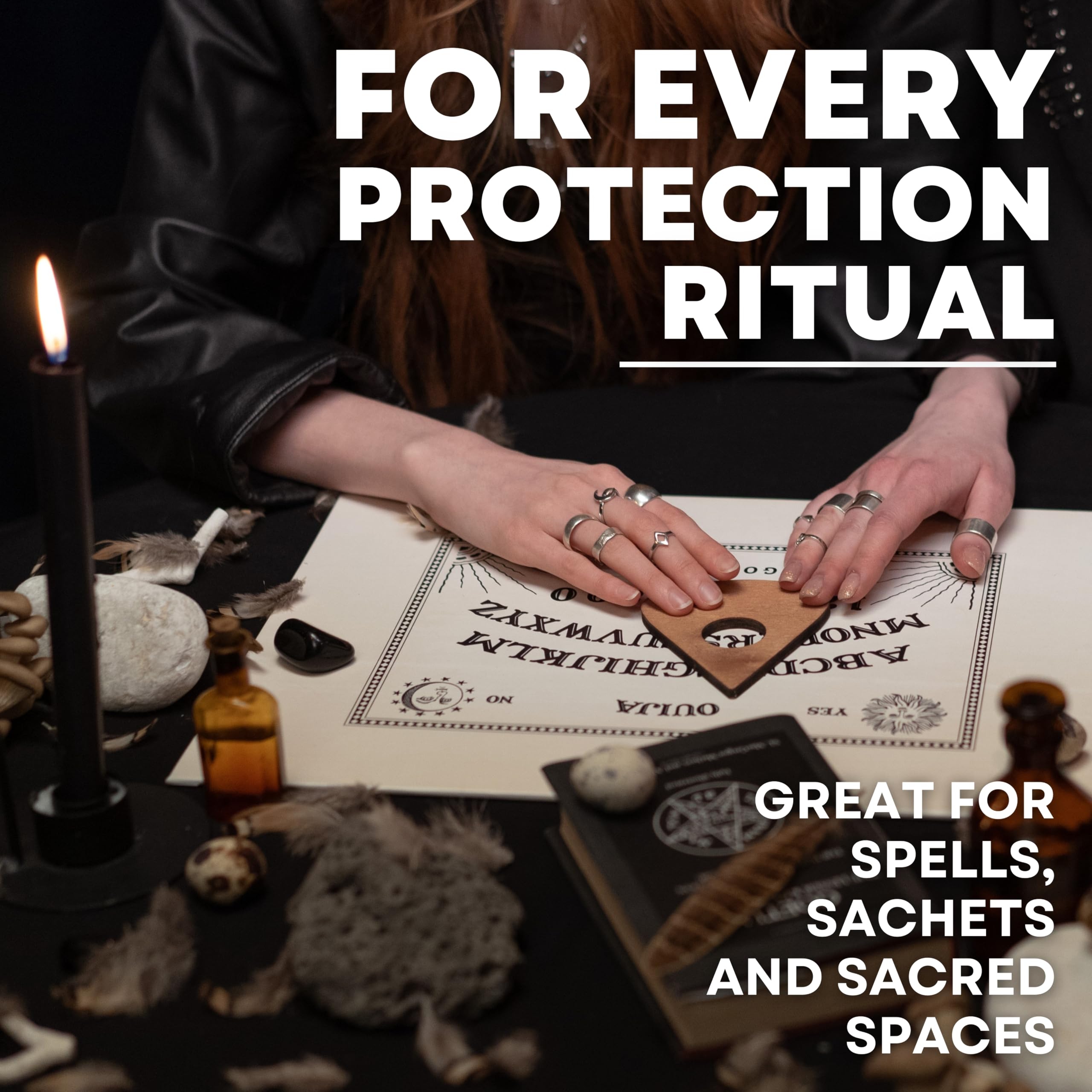 Witches & Wiccan energy shield concept with natural salt for personal wards.