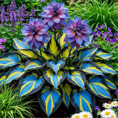 Wivolibe hosta in a pot adds lush foliage to garden balconies.