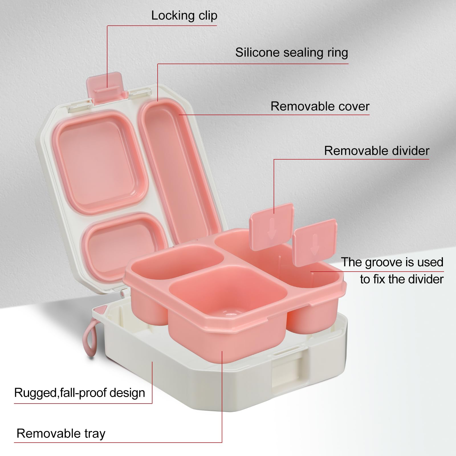wiwens bento lunch box compartments with dividers keep foods separated and tidy