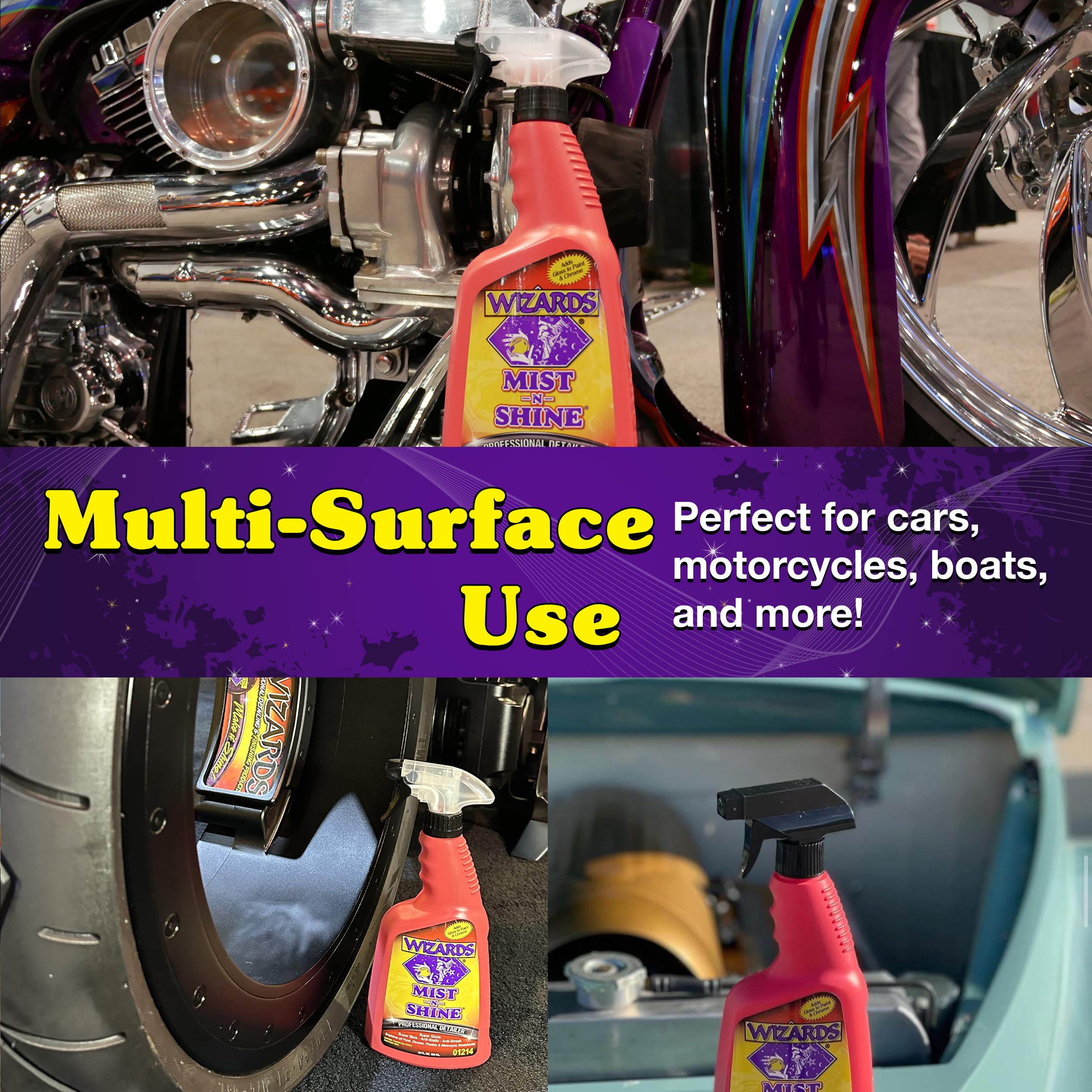 Wizards Mist-N-Shine on chrome for a polished exterior finish.