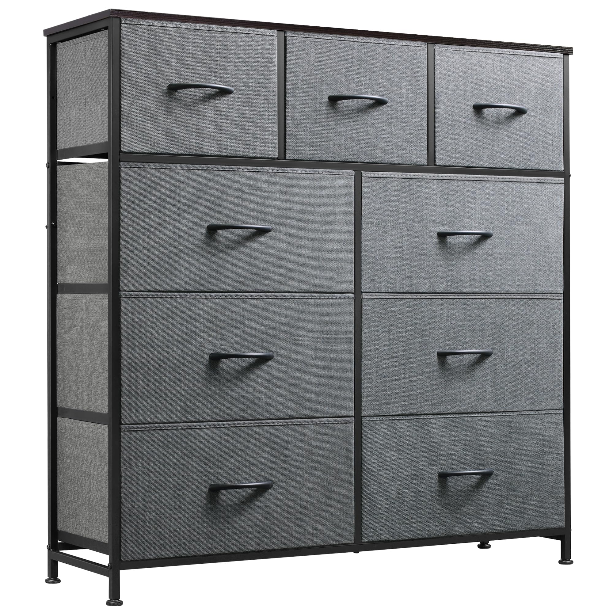WLIVE 9-drawer dresser with fabric drawers for organized bedroom storage.