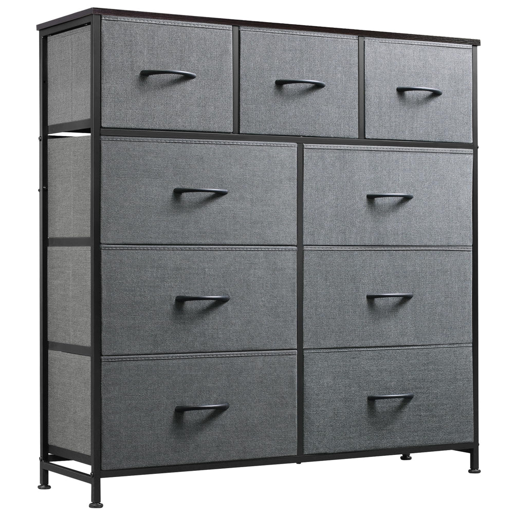 WLIVE 9-drawer dresser with fabric drawers for organized bedroom storage.