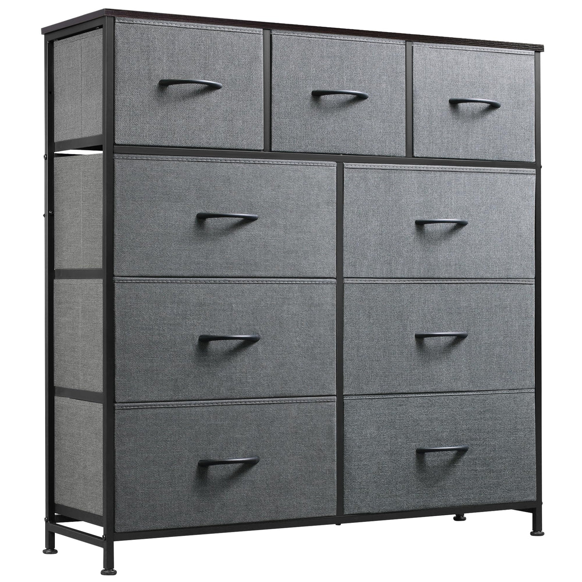 WLIVE 9-drawer dresser with fabric drawers for organized bedroom storage.