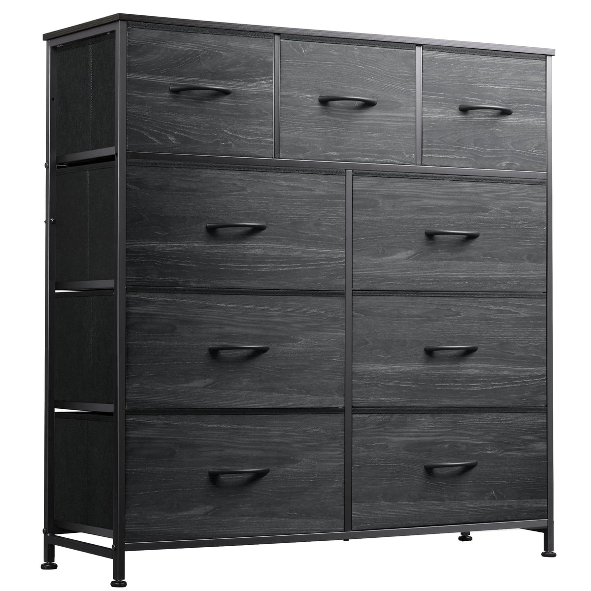 WLIVE 9-drawer dresser wood top close-up showing sturdy surface for lamps and daily items