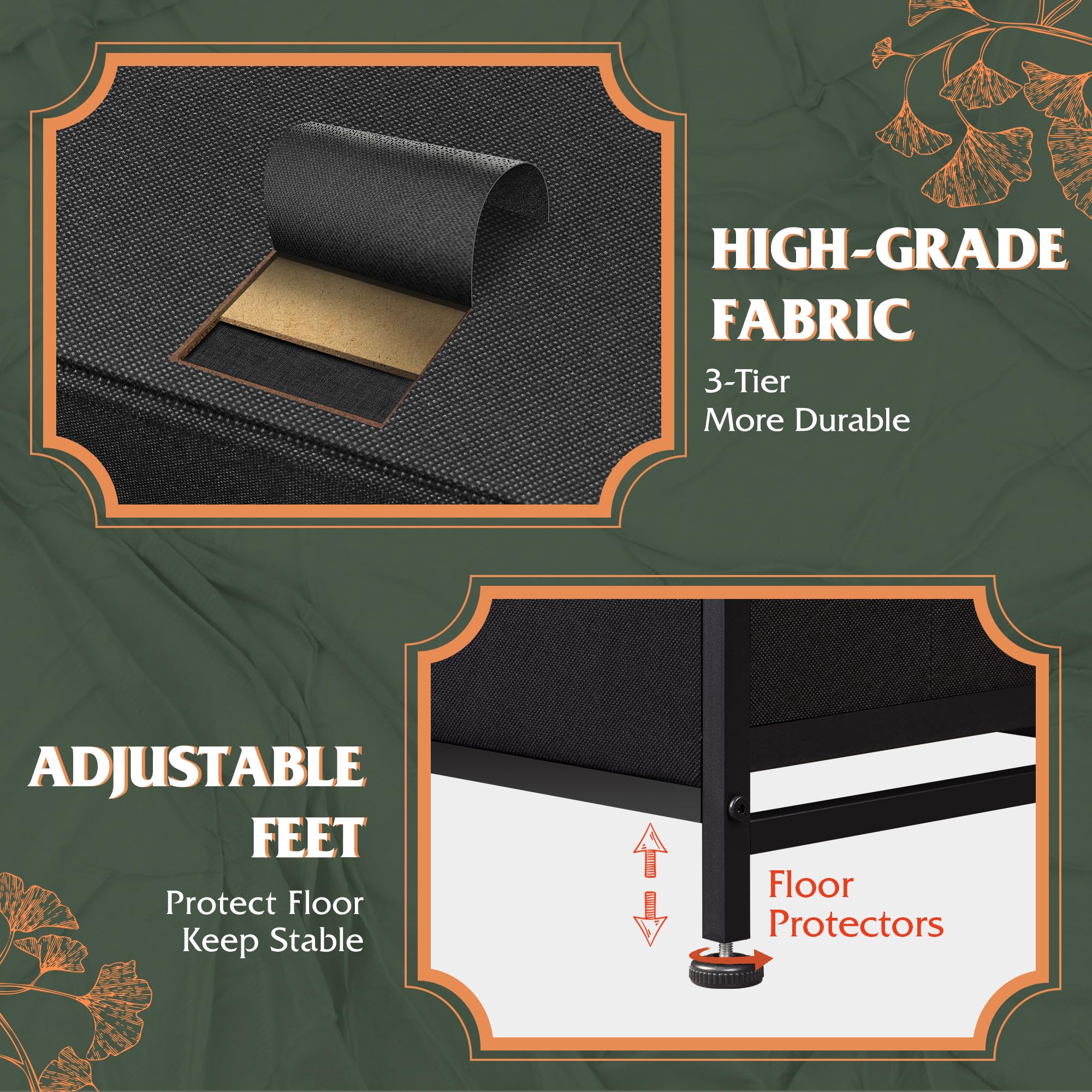 WLIVE bedroom organization with fabric drawers maximizes space.