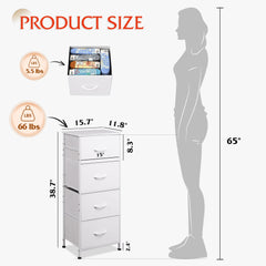 WLIVE dresser with four fabric drawers opened for quick access to clothing.