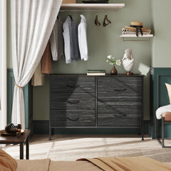 WLIVE dresser five-drawer organization close-up showing smooth drawer fronts.