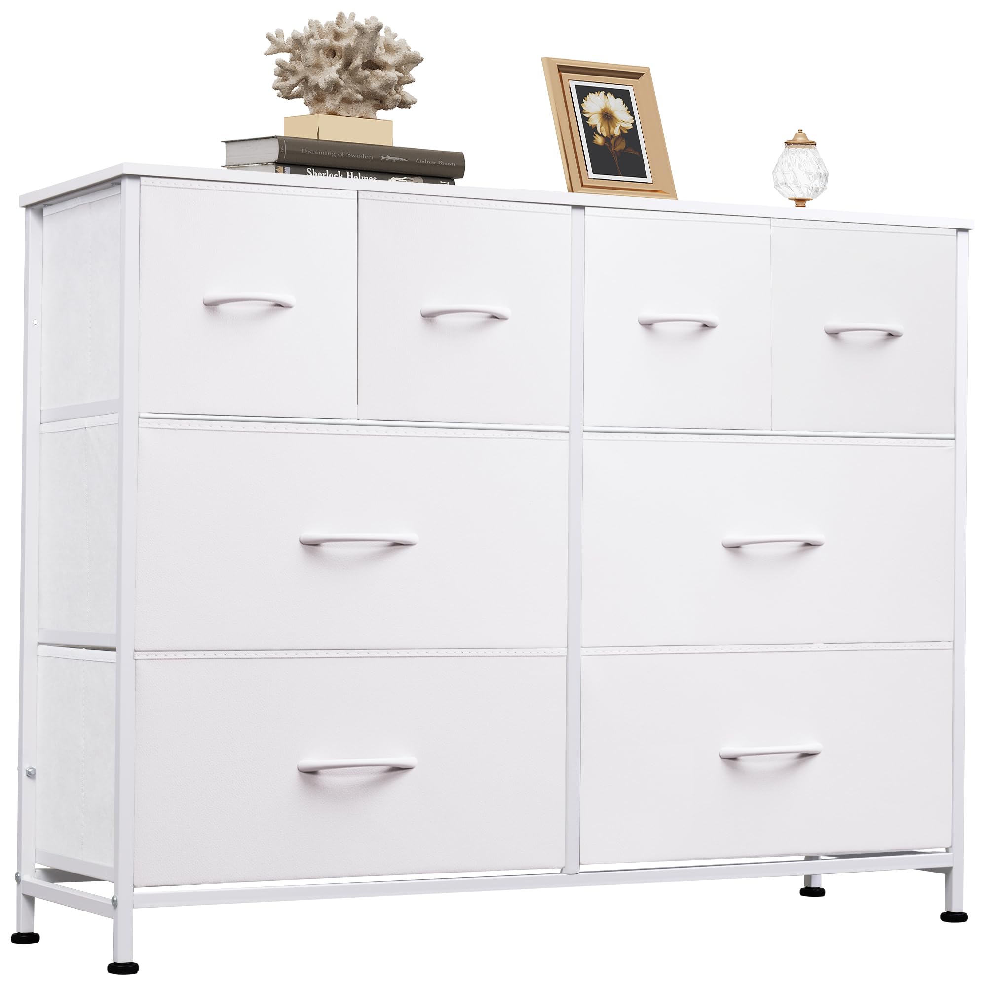 WLIVE dresser with 8 drawers offers wide fabric storage for wardrobes.