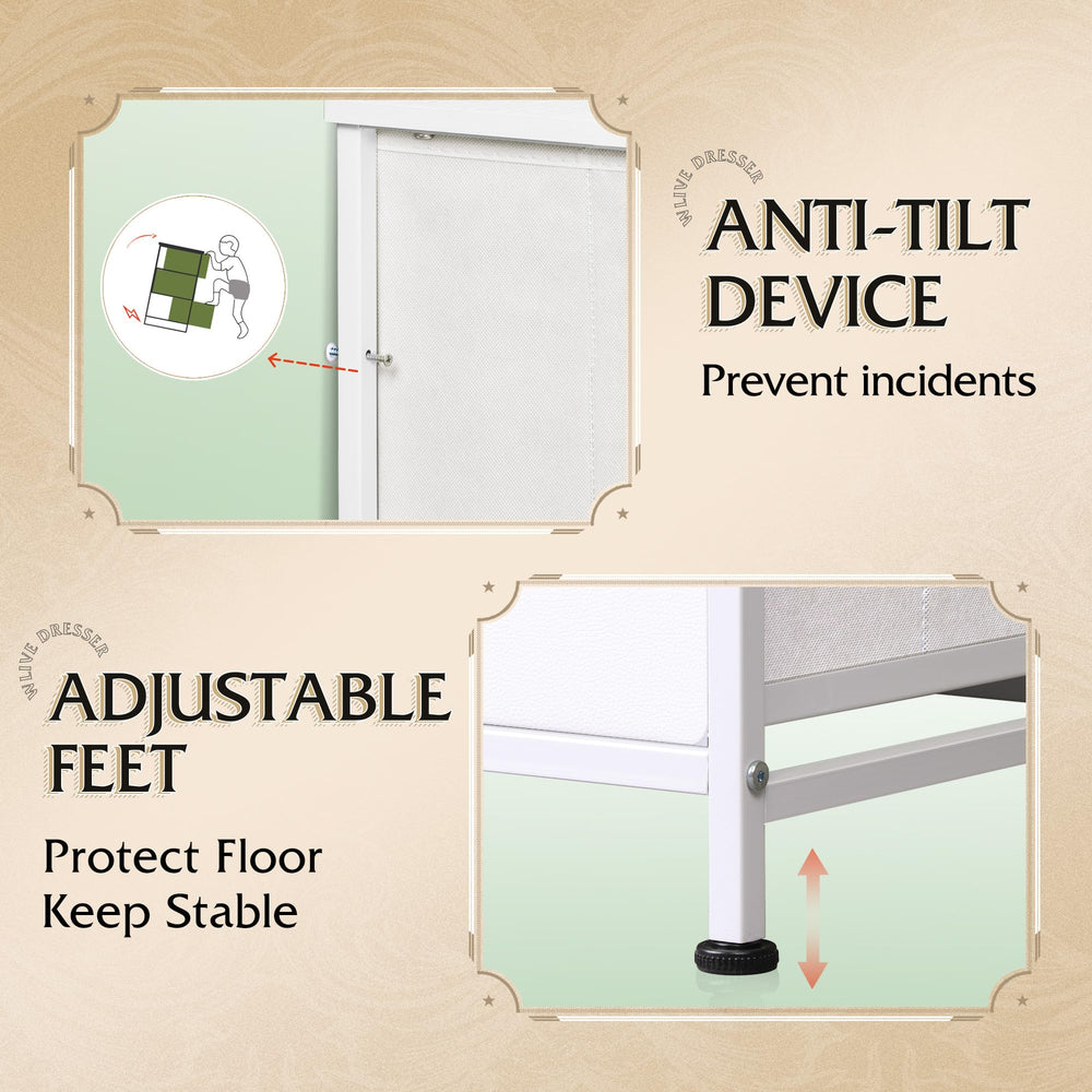 WLIVE dresser offers versatile storage for bedroom, living room, or hallway.