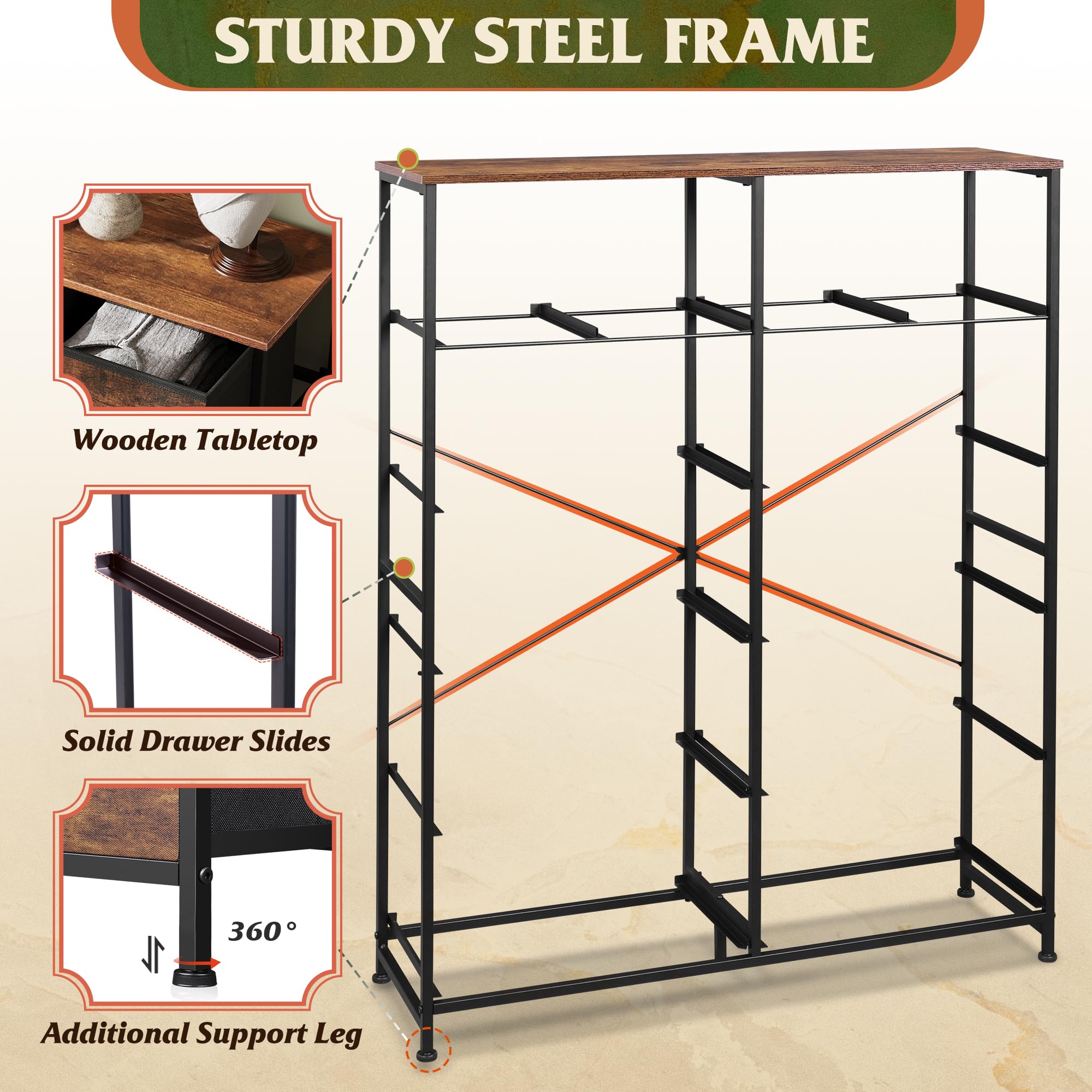 WLIVE bedroom organization with the 12-drawer tall dresser