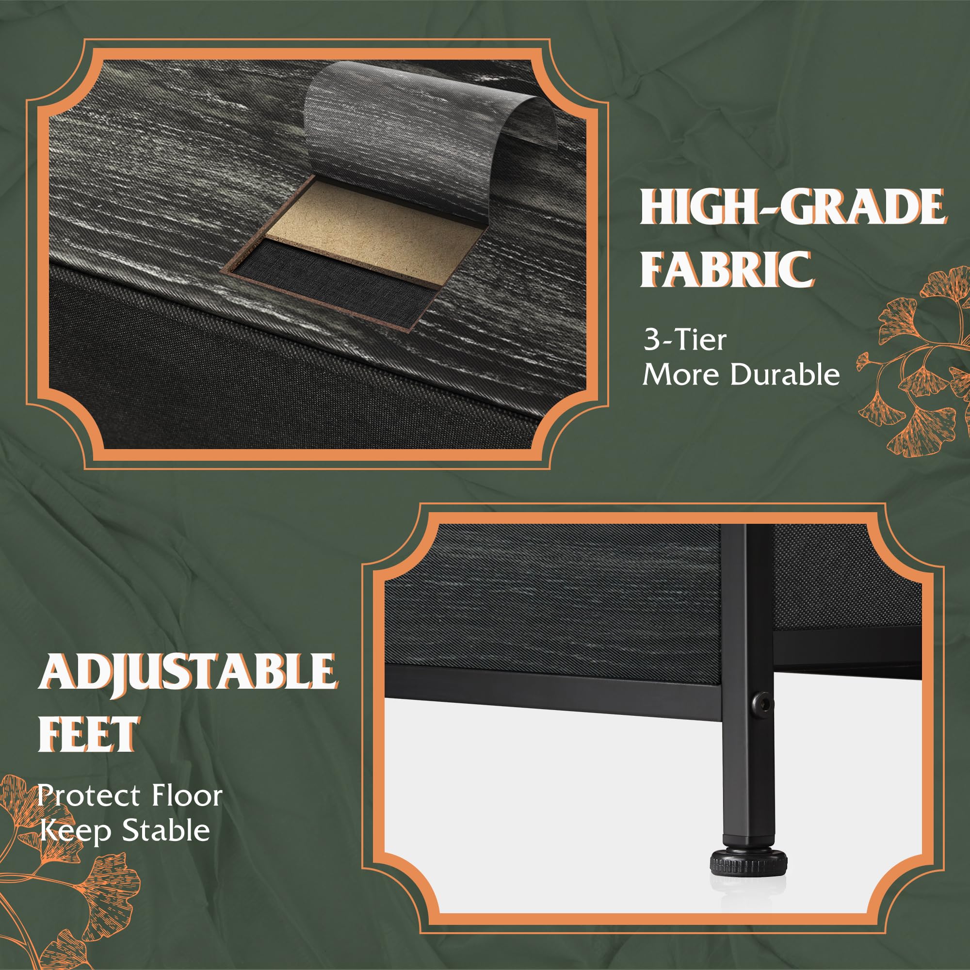 Wide dresser design fits bedroom, closet, and living room.