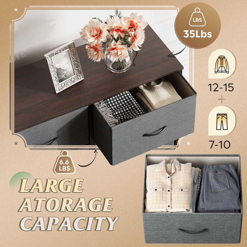 WLIVE dresser has easy-pull handles for smooth drawer access.
